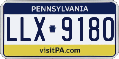 PA license plate LLX9180