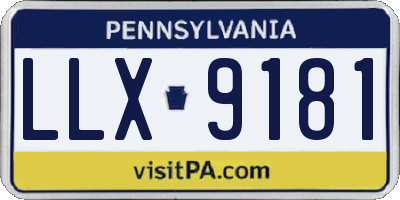 PA license plate LLX9181