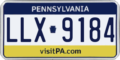 PA license plate LLX9184