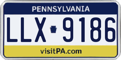 PA license plate LLX9186
