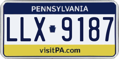 PA license plate LLX9187