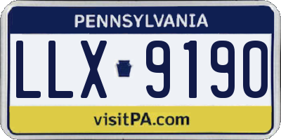 PA license plate LLX9190