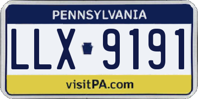 PA license plate LLX9191