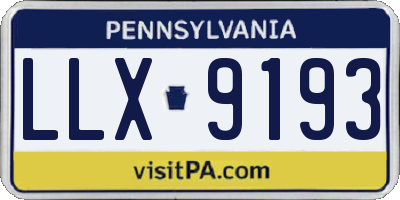 PA license plate LLX9193