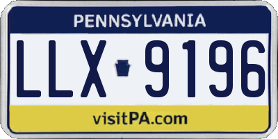 PA license plate LLX9196