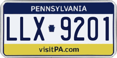 PA license plate LLX9201