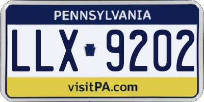 PA license plate LLX9202