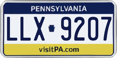 PA license plate LLX9207
