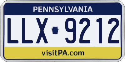 PA license plate LLX9212