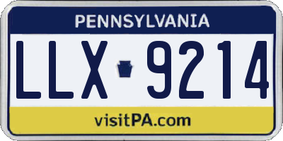PA license plate LLX9214