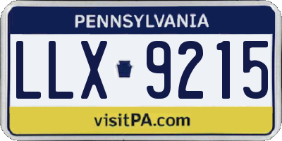 PA license plate LLX9215