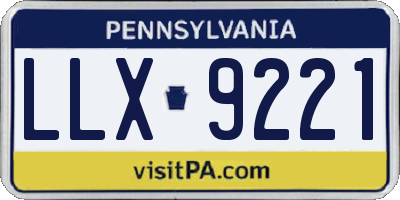 PA license plate LLX9221