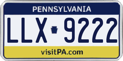 PA license plate LLX9222