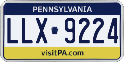 PA license plate LLX9224