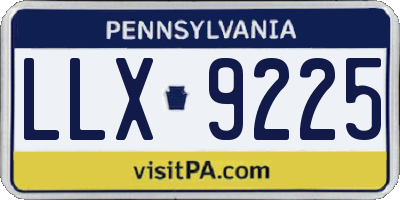 PA license plate LLX9225