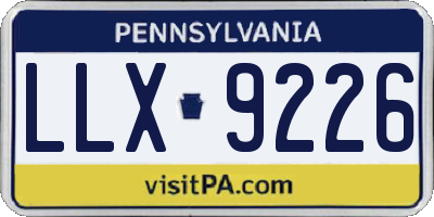PA license plate LLX9226