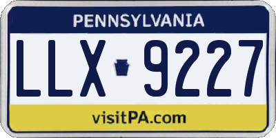 PA license plate LLX9227