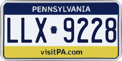 PA license plate LLX9228