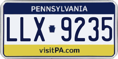 PA license plate LLX9235