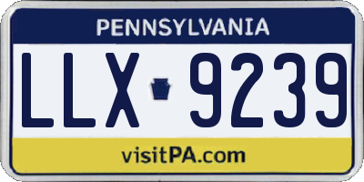 PA license plate LLX9239