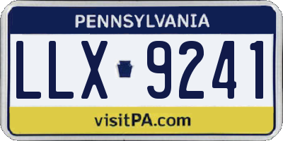 PA license plate LLX9241