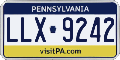 PA license plate LLX9242