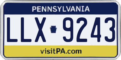 PA license plate LLX9243