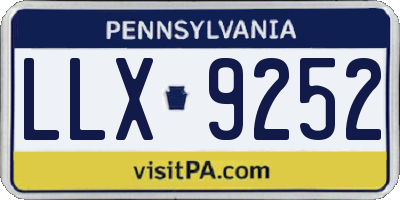 PA license plate LLX9252