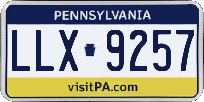 PA license plate LLX9257