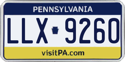 PA license plate LLX9260