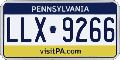 PA license plate LLX9266