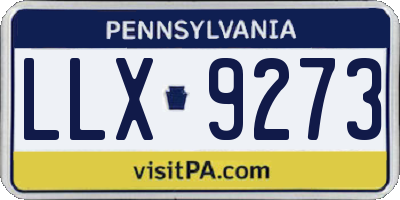 PA license plate LLX9273