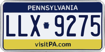 PA license plate LLX9275
