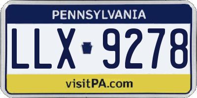 PA license plate LLX9278
