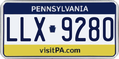 PA license plate LLX9280