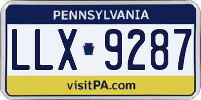 PA license plate LLX9287