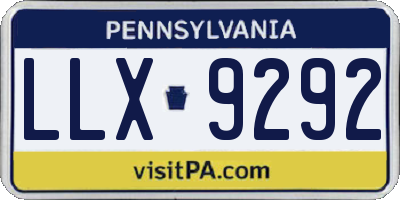 PA license plate LLX9292