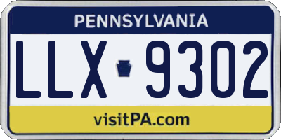 PA license plate LLX9302