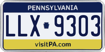 PA license plate LLX9303