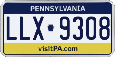 PA license plate LLX9308