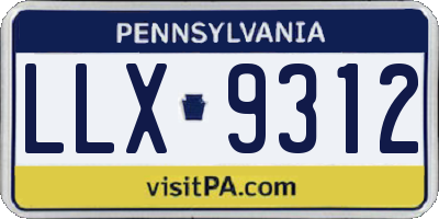 PA license plate LLX9312