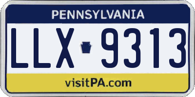 PA license plate LLX9313