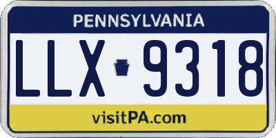 PA license plate LLX9318