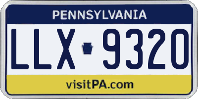PA license plate LLX9320