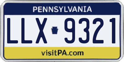 PA license plate LLX9321