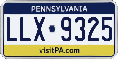 PA license plate LLX9325