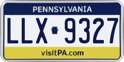 PA license plate LLX9327