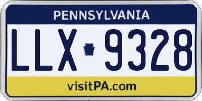 PA license plate LLX9328