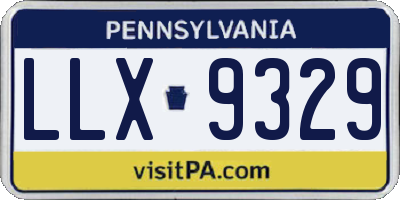 PA license plate LLX9329