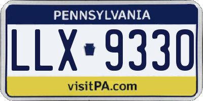 PA license plate LLX9330